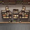 Hylla lyxbar förvaring väggmonterad svart sprit vin skåp restaurang vardagsrum hem muble para vinos bar prydnad