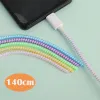 140 cm Universal Spiral Cable Protector Chargeur Cable Câble Économiseur de casque pour USB Data Data Cable Winder Laser Cover pour iPhone MI