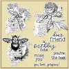 MangoCraft Vintage Bees And Flowers Clear Stamps Stencil For Decor Autumn DIY Scrapbooking Embossing Silicone Stamps Paper Cards