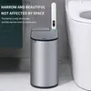 Afvalbakken 7l roestvrij staal Smart Trash Can Toiletborstelset Waterdichte vuilnisbak smalle arbae slimme sensoremmer voor deksel badkamer L49