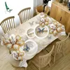 Basit ve zarif çiçek baskı önleyici masa örtüsü dikdörtgen düğün sehpa masa örtüsü mutfak masa dekorasyonu