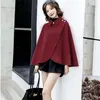 2023 Ny ankomst Woolen Short Cape Jacket för kvinnor Solid Color Poncho Coat för eleganta damer Ponchos Capes Shawl Jacket Q371