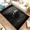 3D Gothic Horror Ghost Skull Fläche Teppich, Teppich für Heimsiegerzimmer Schlafzimmer Sofa Fußmat Küchendekor, Kinderspiel Nicht-Schlupfbodenmatte