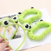 Bandas de cabelo de sapo de sapo verdes kawaii, maquiagem engraçada de maquiagem da cabeça da cabeça da cabeceira da cabeça de abas largas e elásticas