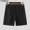 Incerun 2023 estilo coreano Novo tubo reto masculino shorts plissados de streetwear casual masculino de cor sólida