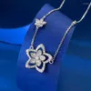 Kedjor S925 Silver Five Petal Flower Necklace Women's Shaped Wild Small Pendant Wholesale
