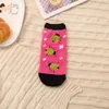 Chaussettes de femmes mignonnes courtes classiques cesign coloré dessin animé papillon libellule abeille motif de mode drague dragon drague