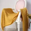 Couvertures en tricot de voyage en tricot couverture de lit jaune beige gris banc de lit de café super doux couvercle de canapé cool 130x150cm