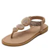 Sandálias de verão quente sandálias Bohemian Roman Flat Bottom Sapatos de praia Sandles Saltos Flip Flop 240228