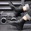 Chaussures décontractées Bottes d'hiver pour hommes hauts en cuir épaissi en cuir coton