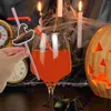 Wegwerpbekers rietjes 72 pc's feeststro decor cartoon dranken sap drinken wit karton Halloween papier gereedschap