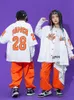 Ballroom Hip Hop Dance Clothes Kids Street Dance Shirt Sliose Orange Cargo Pants for Girls Boys Hip Hop Costume Kpop Suit Bl9989