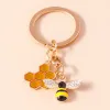 Cheia Animal Kichain Bee Honeycomb Key Ring Garden Chains Chains Gifts para Mulheres Menina Menina Bola Acessoria Jóias