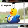 Other Festive Party Supplies Trump Ducks Keychain Acrylic 2D Rearview Mirror Key Chain Car Decoration Pendant Drop Delivery Home Garde Otk2H