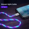 MVQF Szybkie kabel ładujący 6A Kabel LED Micro USB Kabel Dane Kabel Dane Light LED LED Cord USB C CIST na iPhone'a Xiaomi
