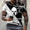 T-shirts pour hommes pour hommes vêtements surdimensionnés tee-shirt unisexe Sparta Graphic 3D Imprimé d'été décontracté haut manche tops gym