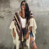 Flordevida poncho Autumn Knited Cardigans Kvinnor Tassels Boho Bat Wing Sleeve Winter Holiday tröja Cardigan Cape Cloak Coats