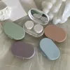 1PC Women Mini Contact Lens Case para viajar Lady Holder Storage Oche Carw Care Recurter With Lentes Mirror Caixa de Candy Smooth Candy Color