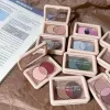 3 Colors Blue Rose Pink Eye Shadow Palette Pearly Matte Earth Color Eyeshadow Pallete Shiny Sequins Eye Pigments Lasting Makeup