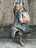 Frauen 2000er Jahre Harajuku Mode Jean Midi Rock Denim Plissee Aline Röcke Dunkle Akademie Y2K Preppy Japaner Grunge Gyaru 240402