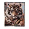 Cobertores textil city ins animal tigre cabeça tapeçaria cobertor americano retro decoração de casa cobertor cobertor grosso de acampamento ao ar livre