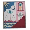 Filtar Medelhavslitteratur Konst Filt Homestay Dekorativ hängande Tapestry Sofa Couch Cover Landscape Nedelarbetet TASSEL TASSEL