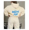 Designer Herren White Hoodie Tracksuit 2-Stück-Sets Frauen Kapuzenpullover Langarmer Frühling Herbst Sweatshirt Sporty Multi-Color Fox