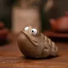 Handgjorda grova keramik stora ögon lera te husdjur figur gongfu tillbehör sätter zen djur söt modern stil hem 240411
