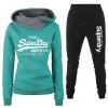 Spaccate Donne da donna SET 2 pari set 2023 Autunno inverno inverno che corre in gabbia con cappuccio con cappuccio con cappuccio per abiti casual abiti da jogging sport abito