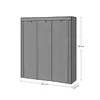 Portable Wardrobe, Wardrobe, Fabric Wardrobe with 2 Clothes Rails, Nonwoven Cover, Shelves, Herringbone, Grey