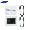 Drives Samsung 2TB portátil SSD T7 Touch 2TB USB 3.2 Gen 2 TypeC Estado sólido de estado sólido TIPO DIVERTIME