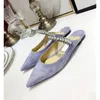 Flat Summer Heel High Pointed Slim Fit Rhinestone Lacquer Leather Leer Sandalen en slippers 240410 E6C5