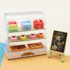 Dollouse Mini Cake Display Counter Showcase Sobremesa para Barbie Blyth OB11 BJD 1/6 bonecas fingem jogar Supermarket Kids Toys Presente