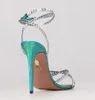 Summer Luxury Aquazzura Dance Plexi Sandals Scarpe Scarpe in cristallino Brial-Brial Brial Wedding High Heels Gladiator Sandalias EU35-43 con scatola Nuova