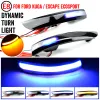 2st Dynamic Blinker LED Turn Signal Lights Rökt Flowing Bakvy Mirror Lights Indicator för Ford Kuga EcoSport 2013-2018