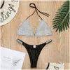 Swim Wear Karlofea Luxury Bling Rhinestone Bikini Crystal Diamond Y Women Swimsuit Canali Halte Ggitys Canali Burburriness Luis Louies Vitt Otl7S