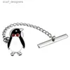 Tie Clips Hawson Nieuwe aankomst Penguin Tie Tack Tie Pin met kettingontwerp Heren Regelmatig stropdas mode -sieraden Y240411