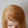 High Grade Mannequin Head 100%Real Natural Human Hair 24" Hairdressing Head Dummy Dolls Blonde Hair Training Head With Shoulder