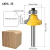 R3.17/4.76/6.35/7.96 mm ad angolo gambo arrotondata sopra il router Bit con carburo di tungsteno per fresatura in legno per cuscinetti per lavorazione del legno