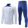 23 24 25 Soccer de chándal francés Jersey Benzema Mbappe Equipe de Sets Full Sets Kids Men 23/24 Traje de entrenamiento de fútbol de París Half Pull manga larga Futbol