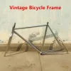 Cadre de vélo rétro à vélo à vitesses à vélo à vitesses en acier Fixie Fixie Commuter Cycling Pièces Vintage Silver Couleur