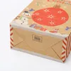 Gift Wrap 5Pcs Christmas Kraft Paper Bags Santa Claus Bag With Handle Xmas Candy For Navidad 2024 Year Party Favors Supplies