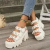 Vrouwelijke sandalen met hakken zomer punkhoogte toenemende sandaal motorfiets gotische vrouw schoenen leer zwart platform sandalen vrouwen 240328