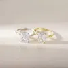 Anéis de banda Trumium 3ct 925 Sterling Silver noivado Radiação Radiação Corte Card Cut Zircon Promise de casamento Anel Womens Wedding Ring J240410