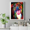 Abstract Colourful Dog Thoughtful Pitbull Warrior Canvas Painting Posters and Prints Wall Art Picture for Living Room Cuadros