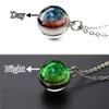 Luminous Nebula Necklaces Ice Fire Aurora Glass Ball Pendant Chains Necklace Women Men Glow In The Dark Planet Galaxy Jewelry