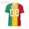 Nom de nom personnalisé Guinée Flag Emblem 3D T-shirts pour hommes Femmes Tees Jersey Team Vêtements de football Fans de football T-shirt