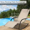 Mecedora al aire libre, bolsillo, silla reclinable, silla reclinable con almohada extraíble, usada para terraza, jardín o piscina