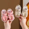 Summer Bebek Kız Slip Olmayan Sandalet Kapalı Toe Flats Toddler İlk Yürüteçler Beşik Ayakkabı Açık Bebek Çocuk Sandal