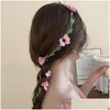 Haarklammern Barrettes Gänses Blumen Grüne Blatt Rattan Stirnband für Frauen süße Sommer Modeaccessoires Märchenhaarwears Girls G oteiu